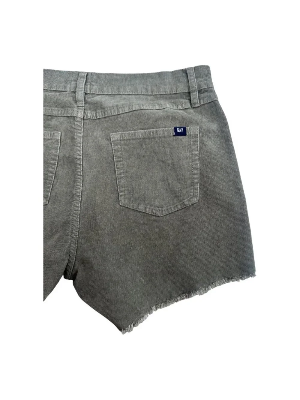 GAP Corduroy Shorts 6 Olive Green Raw Hem Mid Rise Stretch Coastal Preppy NWT